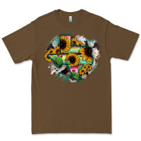 Cacao Texas Map Sunflower Cactus Serape Premium Tee - RanaPortraitStore