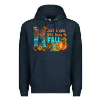 Jusa A Girl Who Loves Fall Premium Hoodie | Teevron