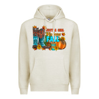 Oatmeal Heather jusa a girl who loves fall Premium Hoodie - Artiststas