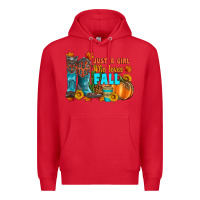 Red jusa a girl who loves fall Premium Hoodie - Artiststas