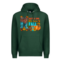 Sports Green jusa a girl who loves fall Premium Hoodie - Artiststas