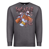 Charcoal Heather sky j mauve sneaker girl afro woman Premium Sweatshirt - RanaPortraitStore