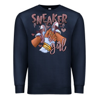 Navy sky j mauve sneaker girl afro woman Premium Sweatshirt - RanaPortraitStore