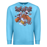 Ocean Blue sky j mauve sneaker girl afro woman Premium Sweatshirt - RanaPortraitStore