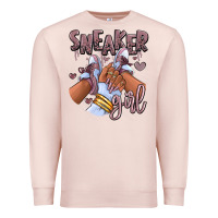 Sky J Mauve Sneaker Girl Afro Woman Premium Sweatshirt | Teevron