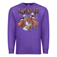 Purple sky j mauve sneaker girl afro woman Premium Sweatshirt - RanaPortraitStore