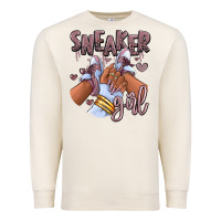Sandshell sky j mauve sneaker girl afro woman Premium Sweatshirt - RanaPortraitStore