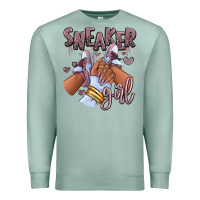 Seafoam sky j mauve sneaker girl afro woman Premium Sweatshirt - RanaPortraitStore