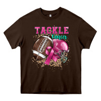Chocolate Brown Tackle Cancer Heavy Core Tee - HowdyJamesFarm