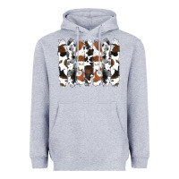 Heather Grey cowhide brushstrokes Heavyweight Hoodie - RanaPortraitStore