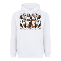 White cowhide brushstrokes Heavyweight Hoodie - RanaPortraitStore