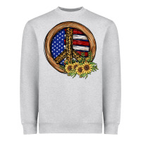 Heather Grey Peace Sign Heavyweight Sweatshirt - JahusDesignShop