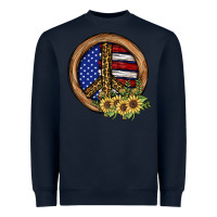 Navy Peace Sign Heavyweight Sweatshirt - JahusDesignShop