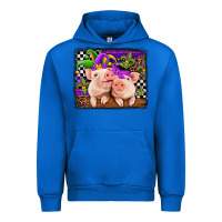 Cobalt mardi gras western leopard pigs Urban Hoodie - Jasminsmagicworld