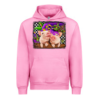 Fuchsia Pink mardi gras western leopard pigs Urban Hoodie - Jasminsmagicworld