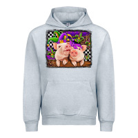 Heather Grey mardi gras western leopard pigs Urban Hoodie - Jasminsmagicworld