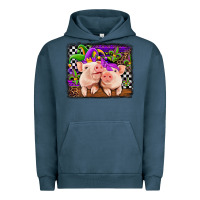 Pigment Midnight Navy mardi gras western leopard pigs Urban Hoodie - Jasminsmagicworld