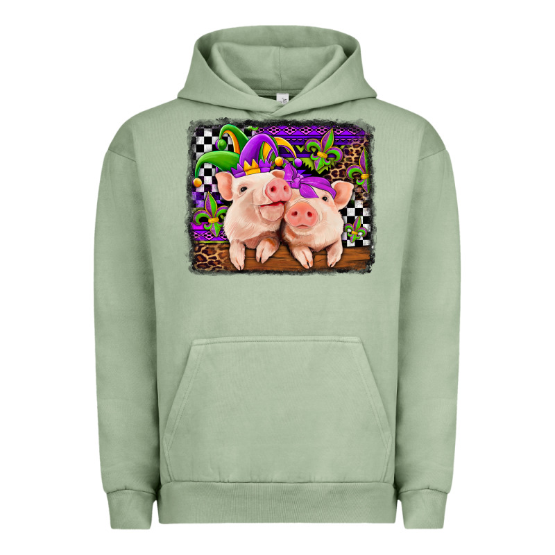 Mardi Gras Western Leopard Pigs Urban Hoodie by Jasminsmagicworld | Teevron