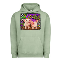 Pigment Oil Green mardi gras western leopard pigs Urban Hoodie - Jasminsmagicworld