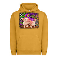 Pigment Peanut Butter mardi gras western leopard pigs Urban Hoodie - Jasminsmagicworld