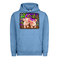 Pigment Pebble Blue mardi gras western leopard pigs Urban Hoodie - Jasminsmagicworld