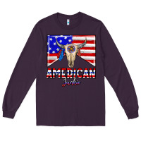 Plum American junkie Long Sleeve Tee - CowhideDigitalArt