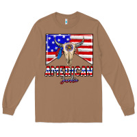 Toasted Coconut American junkie Long Sleeve Tee - CowhideDigitalArt