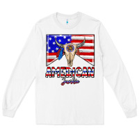 White American junkie Long Sleeve Tee - CowhideDigitalArt