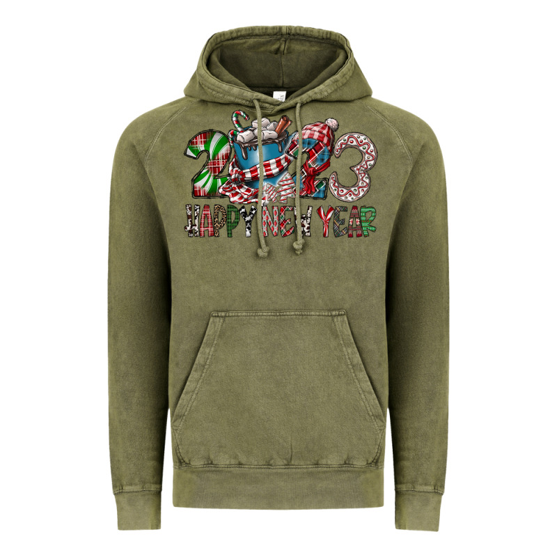 2023 Happy New Year Vintage Hoodie by CowhideDigitalArt | Teevron