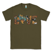 Army Green love texas map sunflower leopard cowhide Classic Tee - Artiststas