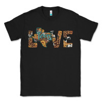 Black love texas map sunflower leopard cowhide Classic Tee - Artiststas