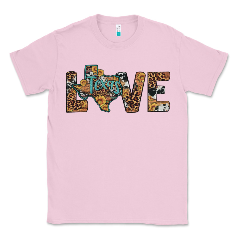 Love Texas Map Sunflower Leopard Cowhide Classic Tee by Artiststas | Teevron