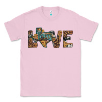 Bubblegum Pink love texas map sunflower leopard cowhide Classic Tee - Artiststas