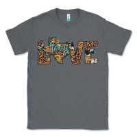 Charcoal Heather love texas map sunflower leopard cowhide Classic Tee - Artiststas