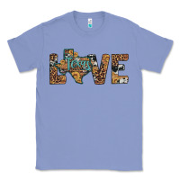 Colony Blue love texas map sunflower leopard cowhide Classic Tee - Artiststas