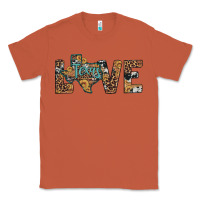 Copper love texas map sunflower leopard cowhide Classic Tee - Artiststas