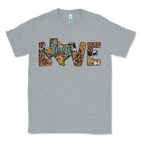 Heather Grey love texas map sunflower leopard cowhide Classic Tee - Artiststas