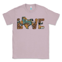 Lilac love texas map sunflower leopard cowhide Classic Tee - Artiststas