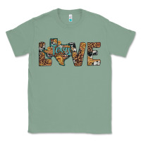 Sage love texas map sunflower leopard cowhide Classic Tee - Artiststas
