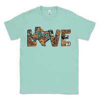 Seafoam love texas map sunflower leopard cowhide Classic Tee - Artiststas