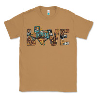 Toasted Coconut love texas map sunflower leopard cowhide Classic Tee - Artiststas