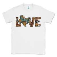 White love texas map sunflower leopard cowhide Classic Tee - Artiststas
