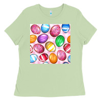 Matcha Easter Eggs Seamless Pattern Ladies Tee - BundleAndBundleShop