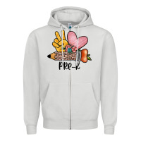 Dove Grey peace love pre k Zipper Hoodie - JahusDesignShop