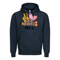Navy peace love pre k Zipper Hoodie - JahusDesignShop