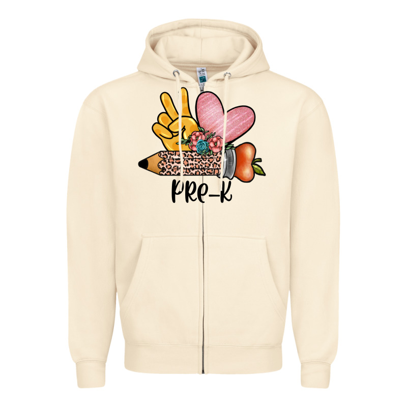 Peace Love Pre K Zipper Hoodie by JahusDesignShop | Teevron