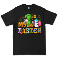 Black Easter Day My first Easter with eggs and rabbits Premium Tee - OliviaCreatesArt