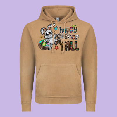 Happy Easter Y'all Vintage Hoodie Designed By Cowhidedigitalart