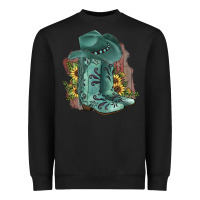 Black Turquoise Cowboy Boots Heavyweight Sweatshirt - JahusDesignShop