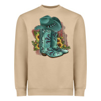 Mushroom Turquoise Cowboy Boots Heavyweight Sweatshirt - JahusDesignShop
